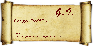 Grega Iván névjegykártya