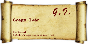 Grega Iván névjegykártya